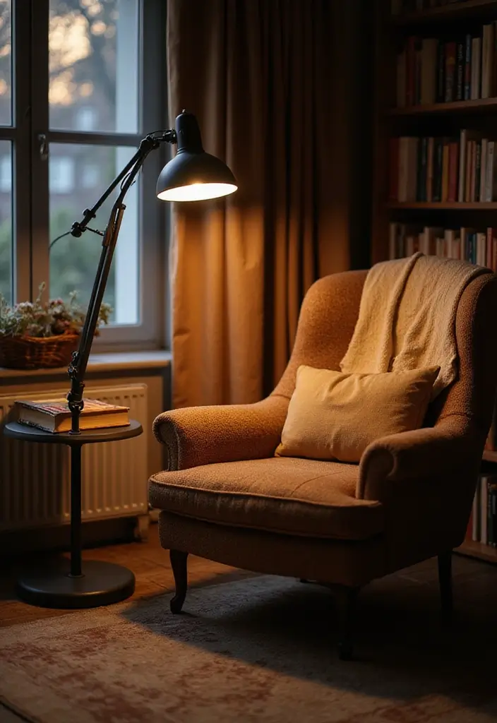 25 Corner Lighting Designs to Brighten Unused Spaces - 6. Adjustable Reading Lamps