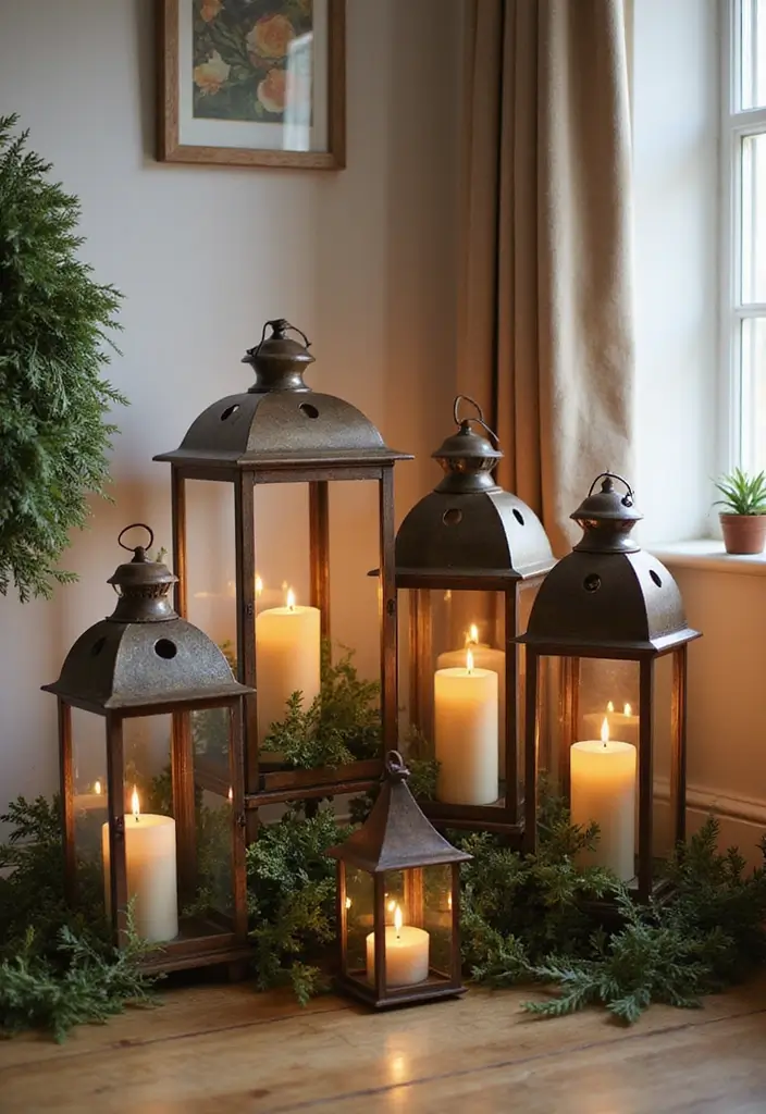 25 Corner Lighting Designs to Brighten Unused Spaces - 9. Lanterns for a Rustic Look