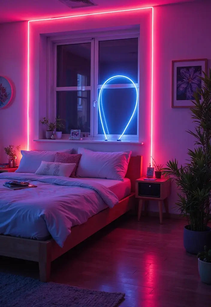 25 Cozy Bedroom Lighting Designs You’ll Fall in Love With 18 25 Cozy Bedroom Lighting Designs You’ll Fall in Love With - 18. Neon Lights