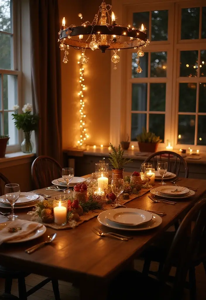 25 Dining Room Lighting Ideas for Every Design Style - 15. Seasonal Decor Lighting