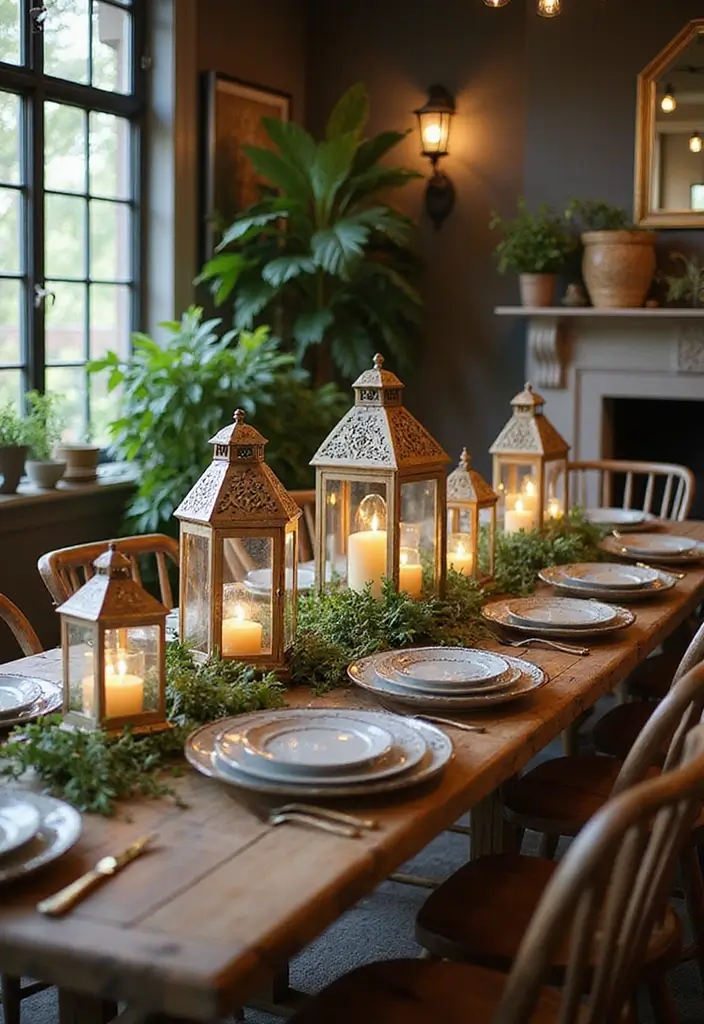 25 Dining Room Lighting Ideas for Every Design Style - 18. Outdoor-Inspired Lanterns