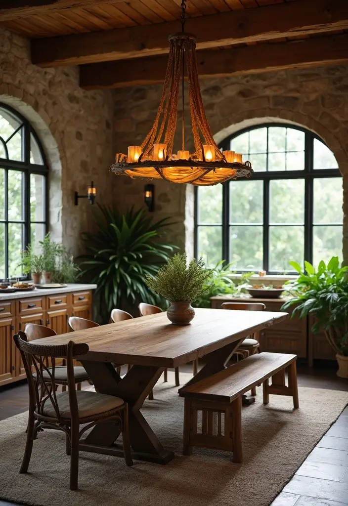 25 Dining Room Lighting Ideas for Every Design Style - 2. Reclaimed Wood Chandeliers
