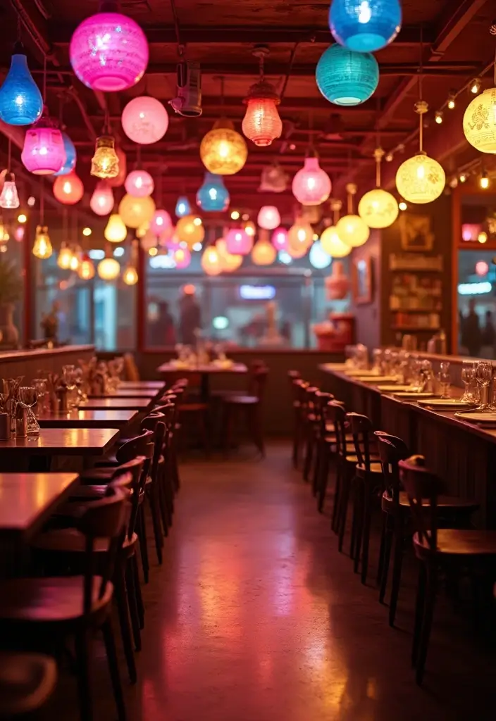 25 Dining Room Lighting Ideas for Every Design Style - 24. Bright Colored Fixtures