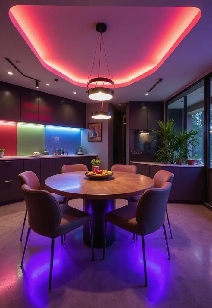 25 Dining Room Lighting Ideas for Every Design Style - 4. LED Strip Lighting