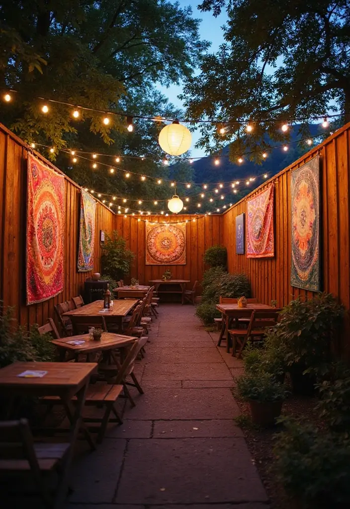 25 Diwali Outdoor Lighting Ideas for a Festive Glow 12 25 Diwali Outdoor Lighting Ideas for a Festive Glow - 12. Colorful Tapestry Lights: Artistic Displays