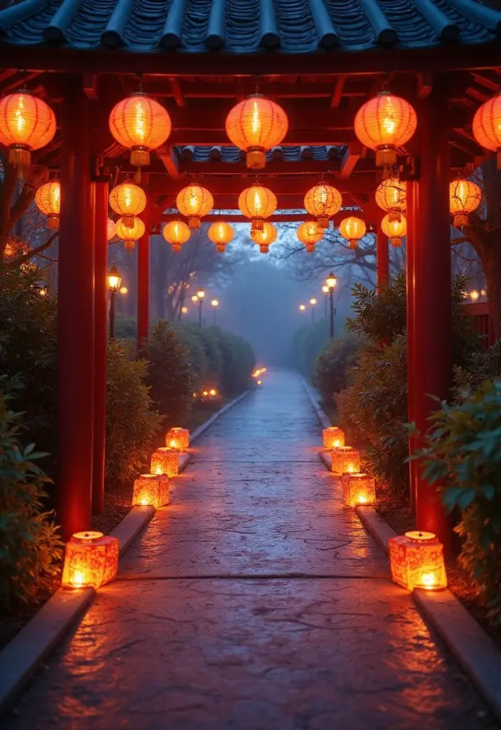 25 Diwali Outdoor Lighting Ideas for a Festive Glow 15 25 Diwali Outdoor Lighting Ideas for a Festive Glow - 15. Lantern Pathway: A Guided Journey