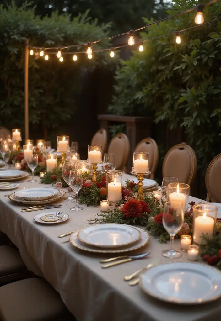 25 Diwali Outdoor Lighting Ideas for a Festive Glow 19 25 Diwali Outdoor Lighting Ideas for a Festive Glow - 19. Candlelit Centerpieces: Dining Elegance