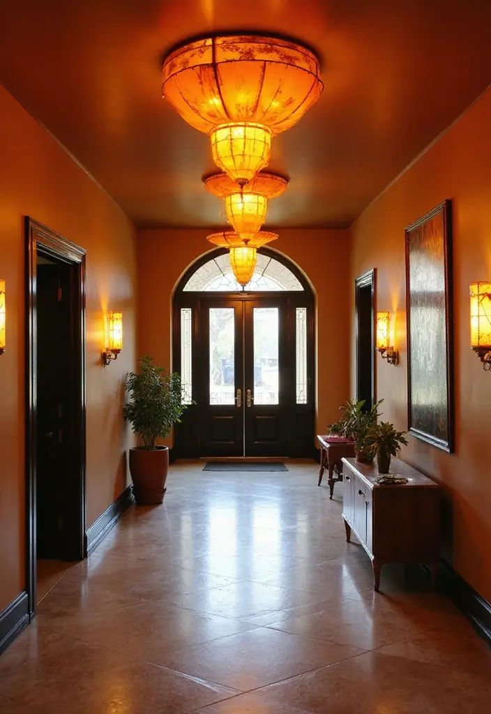 25 Landing Lighting Designs That Keep Spaces Bright 15 25 Landing Lighting Designs That Keep Spaces Bright - 15. Art Deco Inspired Lighting