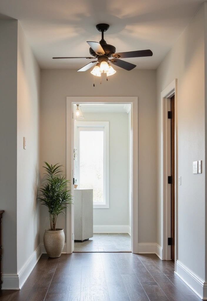 25 Landing Lighting Designs That Keep Spaces Bright 25 25 Landing Lighting Designs That Keep Spaces Bright - 25. Understated Ceiling Fans with Lights