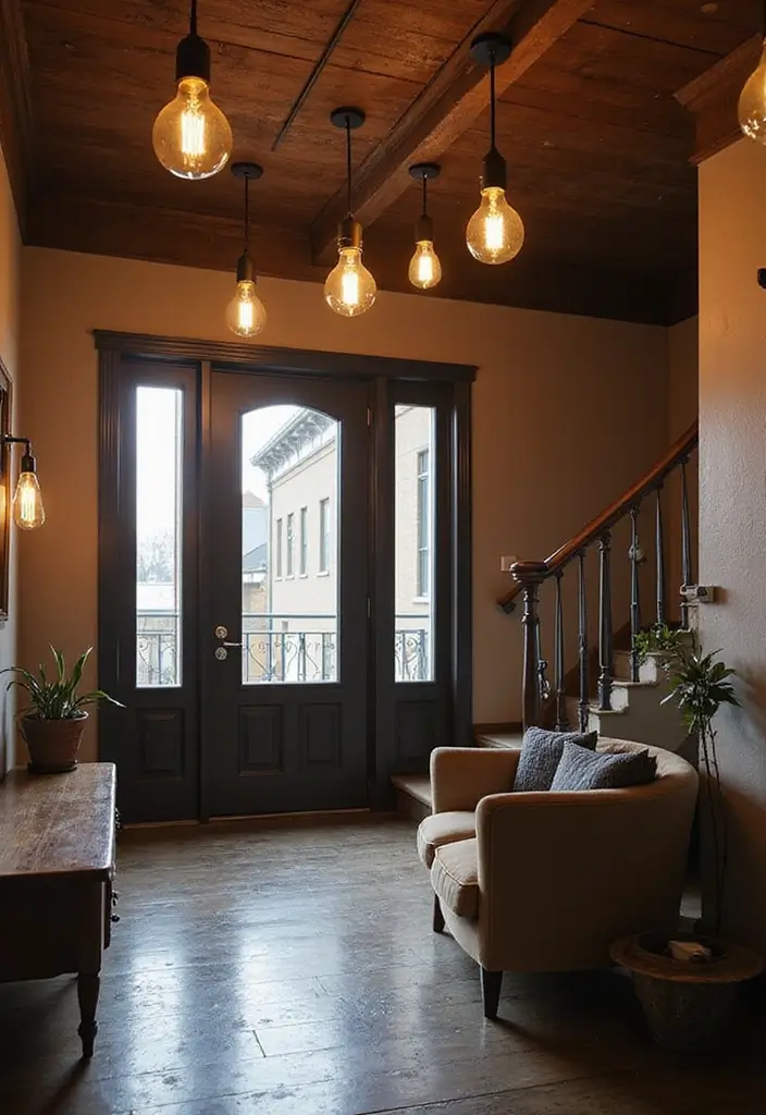 25 Landing Lighting Designs That Keep Spaces Bright 7 25 Landing Lighting Designs That Keep Spaces Bright - 7. Vintage-Inspired Lighting