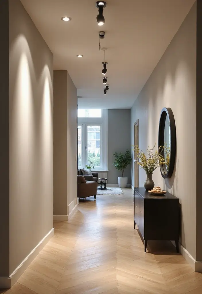 25 Landing Lighting Designs That Keep Spaces Bright 9 25 Landing Lighting Designs That Keep Spaces Bright - 9. Track Lighting for Flexibility