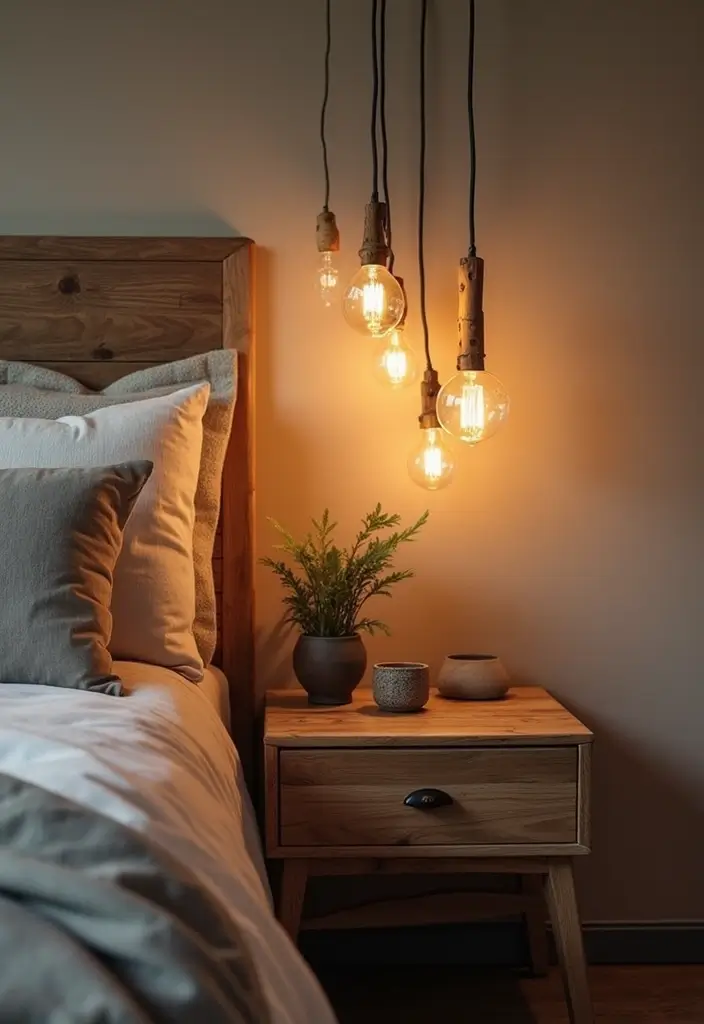 25 Lighting Bedroom Ideas That Make Your Space Cozy and Stylish 1 25 Lighting Bedroom Ideas That Make Your Space Cozy and Stylish - 1. Reclaimed Wood Pendant Lights