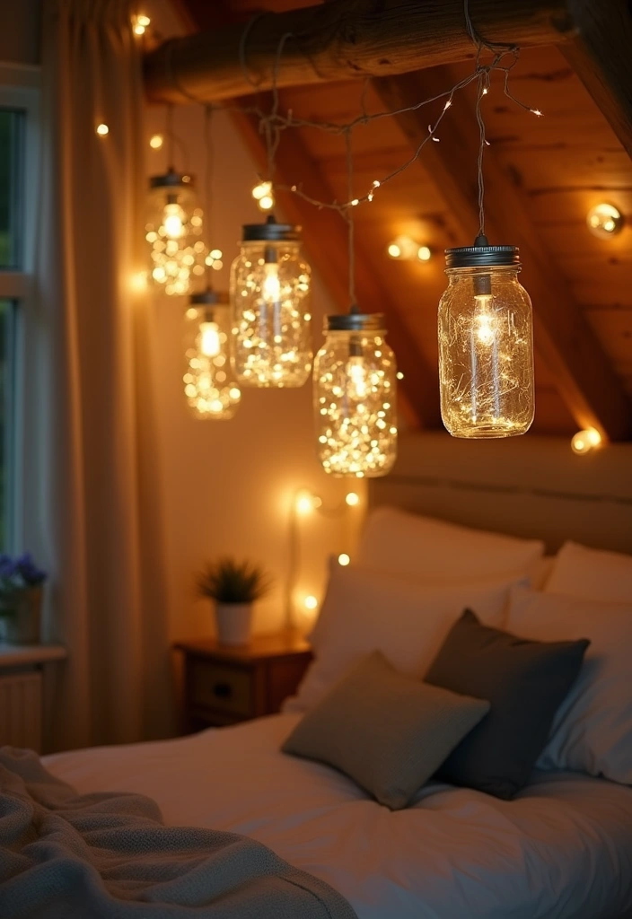 25 Lighting Bedroom Ideas That Make Your Space Cozy and Stylish 11 25 Lighting Bedroom Ideas That Make Your Space Cozy and Stylish - 11. Mason Jar Lights