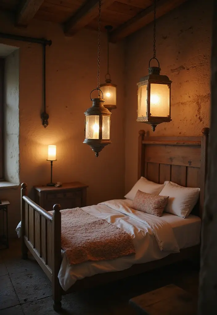 25 Lighting Bedroom Ideas That Make Your Space Cozy and Stylish 22 25 Lighting Bedroom Ideas That Make Your Space Cozy and Stylish - 22. Vintage Lanterns