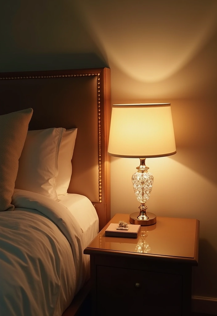 25 Lighting Bedroom Ideas That Make Your Space Cozy and Stylish 23 25 Lighting Bedroom Ideas That Make Your Space Cozy and Stylish - 23. Crystal Accent Lamps