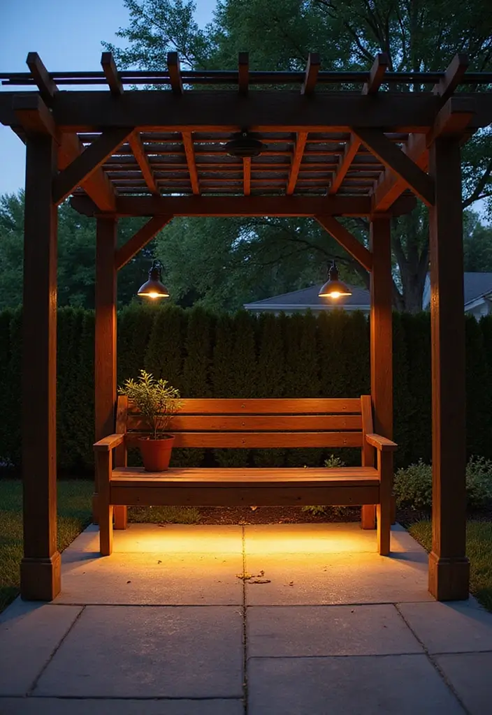 25 Pergola Lighting Ideas for Magical Evenings Outdoors 14 25 Pergola Lighting Ideas for Magical Evenings Outdoors - 14. Under-Bench Lighting