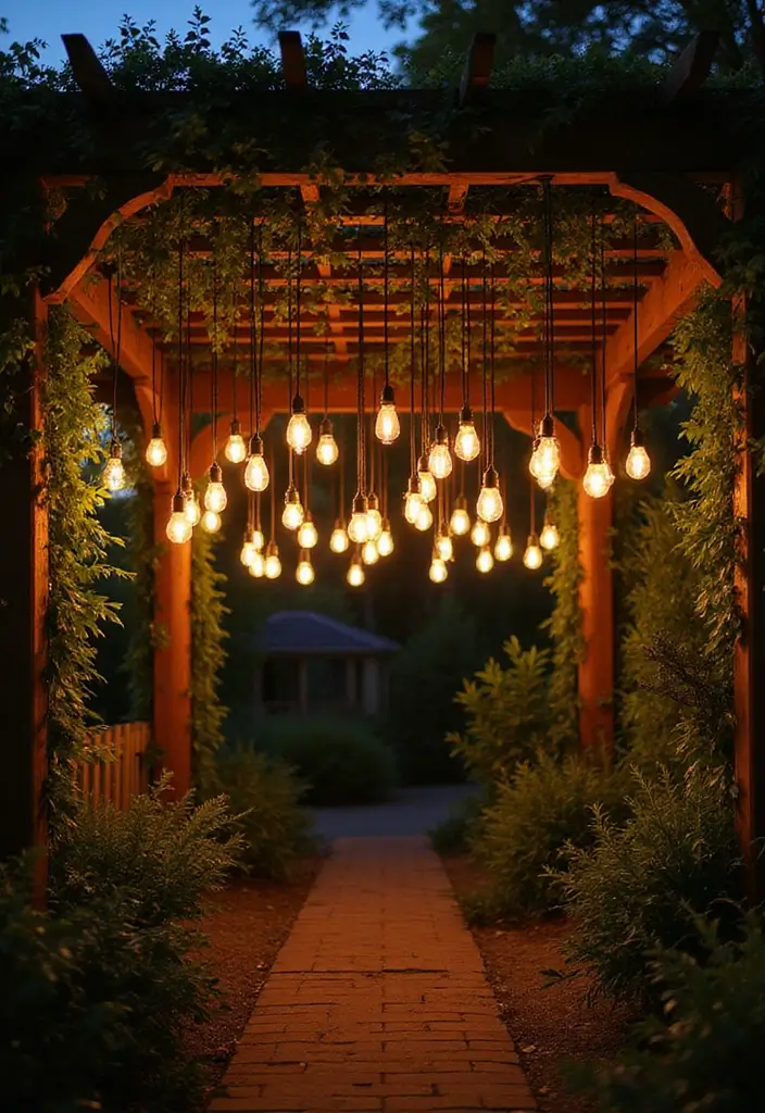 25 Pergola Lighting Ideas for Magical Evenings Outdoors 15 25 Pergola Lighting Ideas for Magical Evenings Outdoors - 15. Hanging Garden Lights