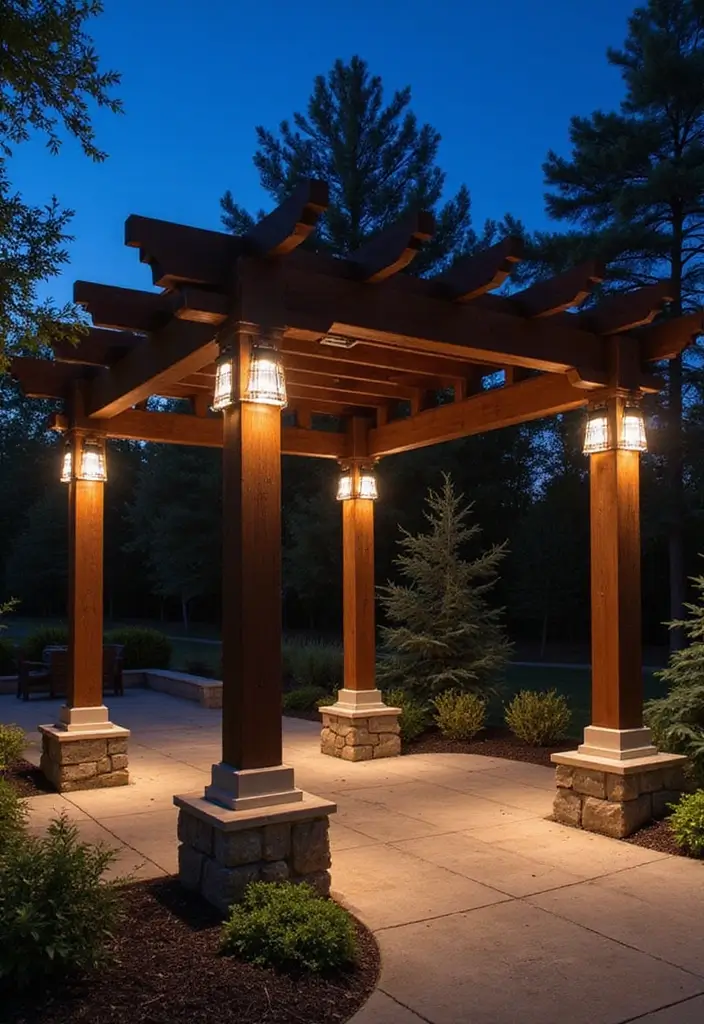 25 Pergola Lighting Ideas for Magical Evenings Outdoors 18 25 Pergola Lighting Ideas for Magical Evenings Outdoors - 18. Dramatic Corner Lights