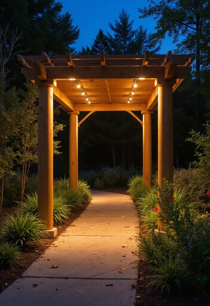 25 Pergola Lighting Ideas for Magical Evenings Outdoors 19 25 Pergola Lighting Ideas for Magical Evenings Outdoors - 19. Under-Rail Lighting