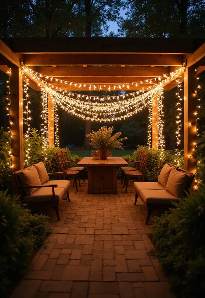 25 Pergola Lighting Ideas for Magical Evenings Outdoors 20 25 Pergola Lighting Ideas for Magical Evenings Outdoors - 20. Fairy Light Backdrops