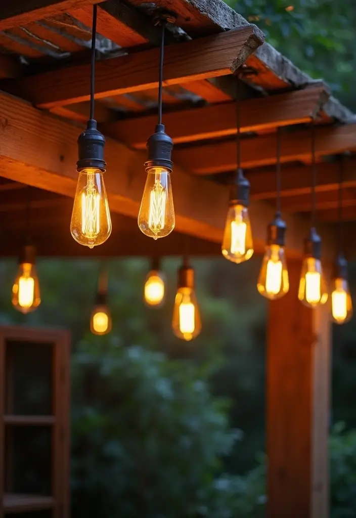 25 Pergola Lighting Ideas for Magical Evenings Outdoors 22 25 Pergola Lighting Ideas for Magical Evenings Outdoors - 22. Vintage Edison Bulbs