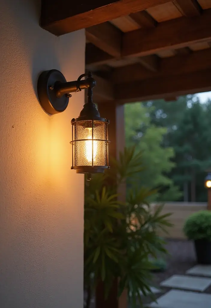 25 Pergola Lighting Ideas for Magical Evenings Outdoors 8 25 Pergola Lighting Ideas for Magical Evenings Outdoors - 8. Wall-Mounted Sconces