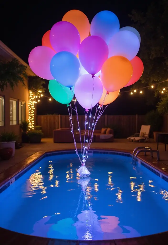 25 Pool Lighting Ideas That Turn Nights Into Magic 15 25 Pool Lighting Ideas That Turn Nights Into Magic - 15. Mini LED Balloons