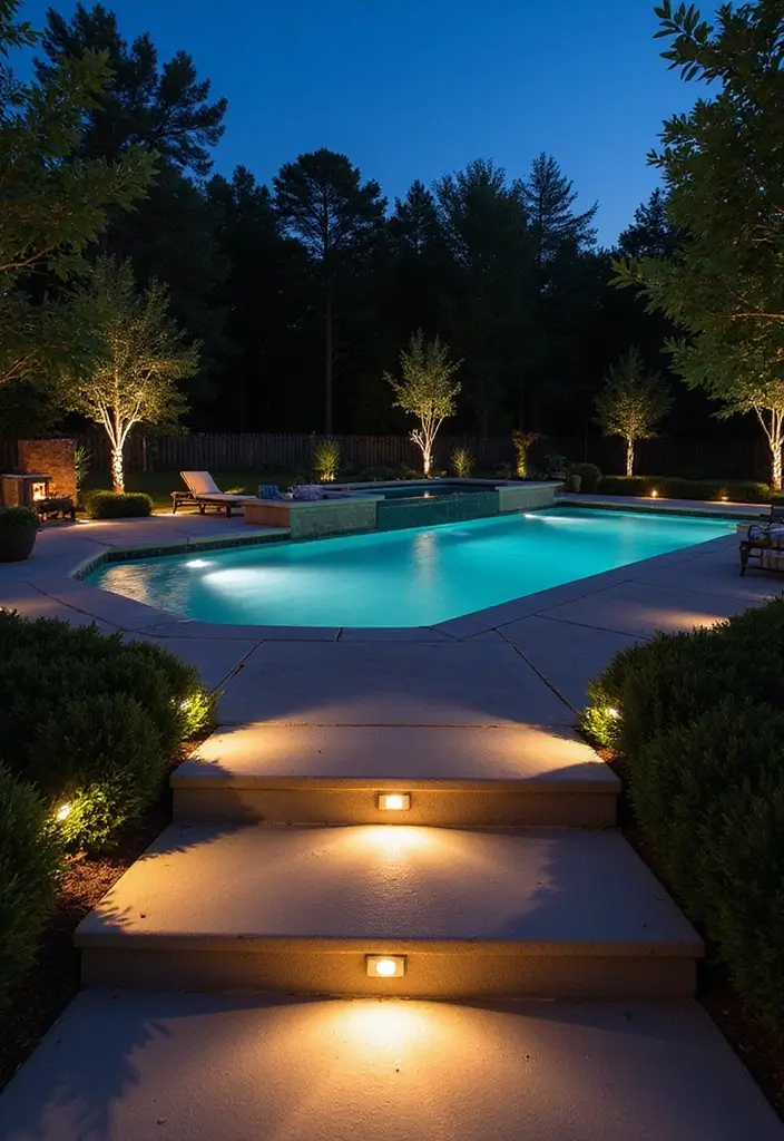 25 Pool Lighting Ideas That Turn Nights Into Magic 16 25 Pool Lighting Ideas That Turn Nights Into Magic - 16. Recessed Lighting