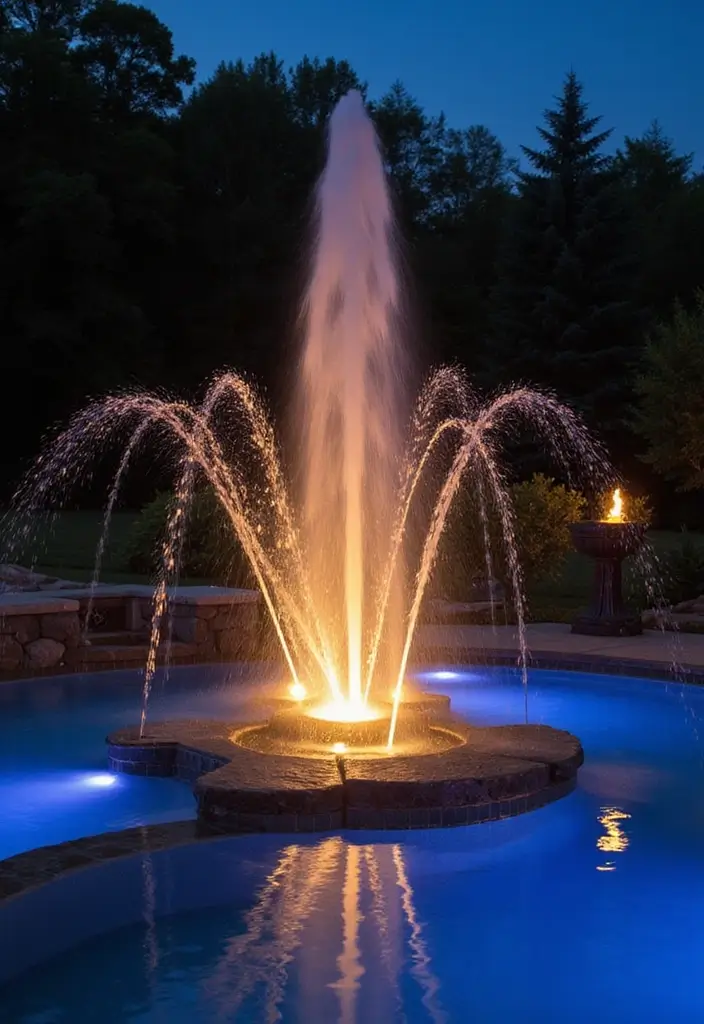 25 Pool Lighting Ideas That Turn Nights Into Magic 24 25 Pool Lighting Ideas That Turn Nights Into Magic - 24. Light-Up Water Features