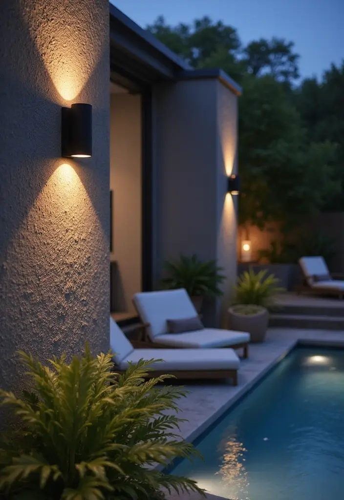 25 Pool Lighting Ideas That Turn Nights Into Magic 3 25 Pool Lighting Ideas That Turn Nights Into Magic - 3. Wall-Mounted Sconces