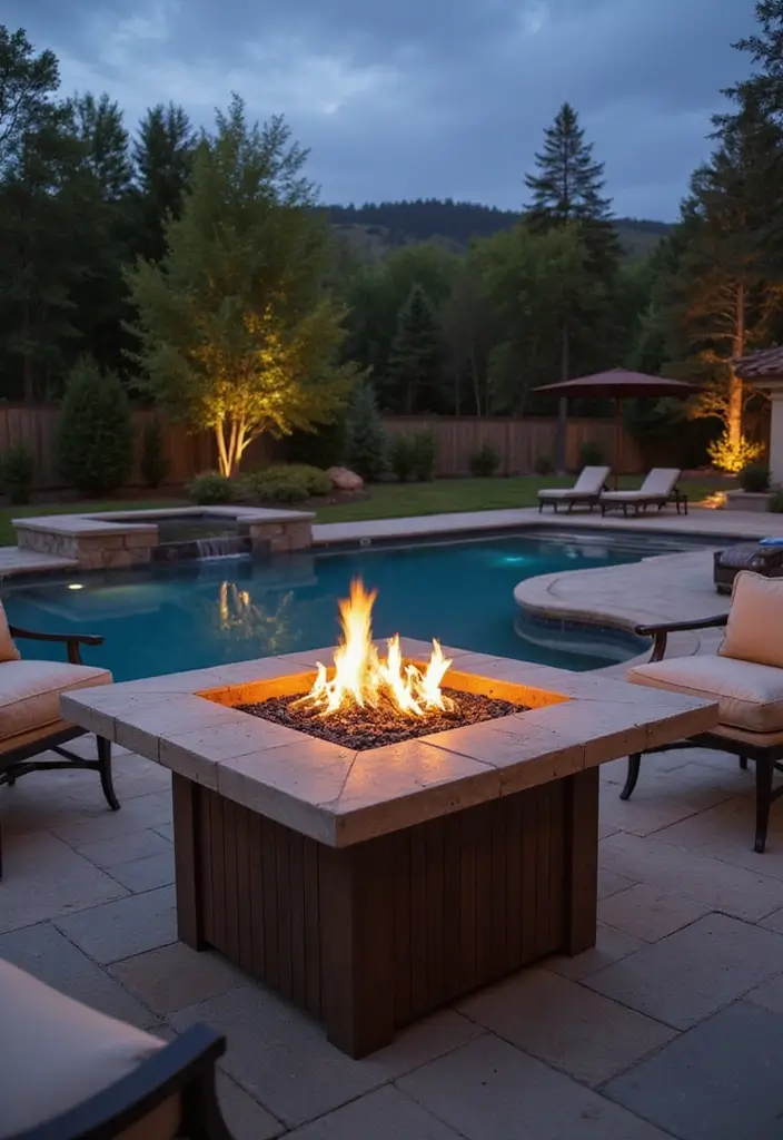 25 Pool Lighting Ideas That Turn Nights Into Magic 7 25 Pool Lighting Ideas That Turn Nights Into Magic - 7. Fire Pits and Fire Bowls