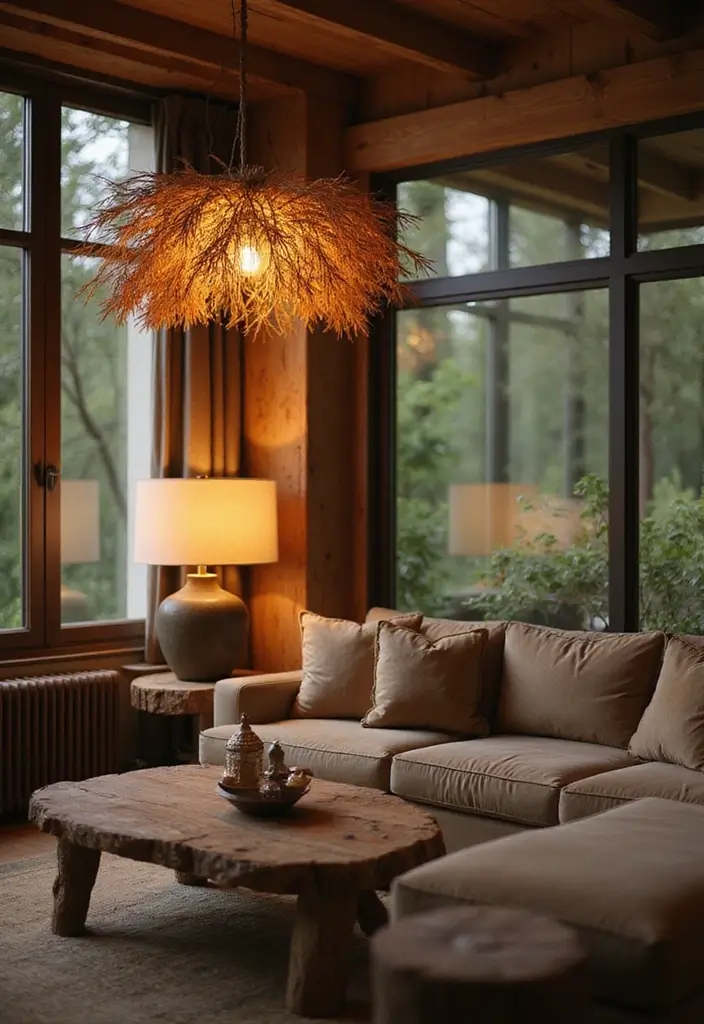 25 Room Lighting Ideas That Change Atmosphere Instantly 13 25 Room Lighting Ideas That Change Atmosphere Instantly - 13. Nature-Inspired Light Fixtures