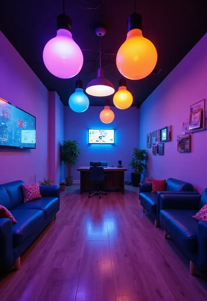 25 Room Lighting Ideas That Change Atmosphere Instantly 25 25 Room Lighting Ideas That Change Atmosphere Instantly - 25. Color-Changing Smart Bulbs