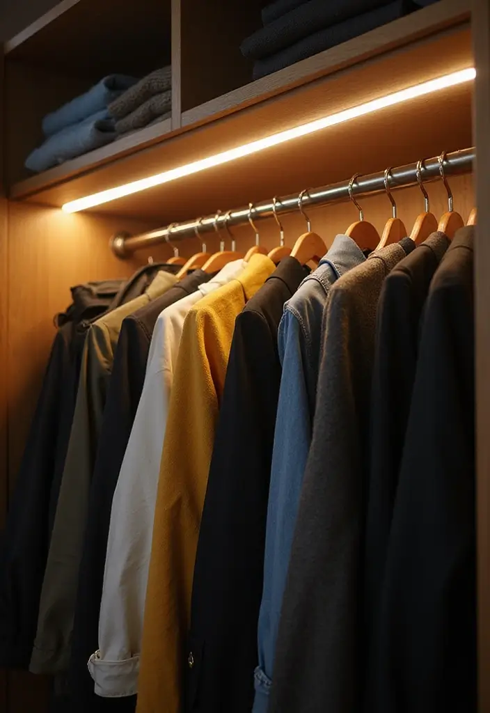 26 Closet Lighting Ideas That Make Organizing Easier 1 26 Closet Lighting Ideas That Make Organizing Easier - 1. LED Strip Lights for a Modern Look