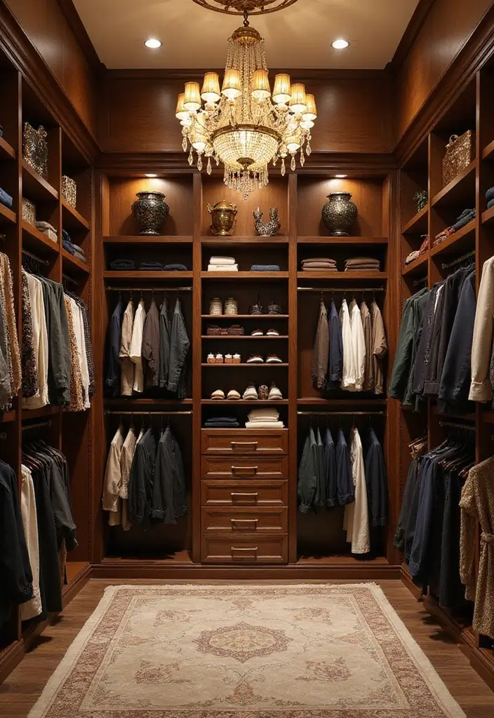 26 Closet Lighting Ideas That Make Organizing Easier 10 26 Closet Lighting Ideas That Make Organizing Easier - 10. Elegant Chandelier Lighting