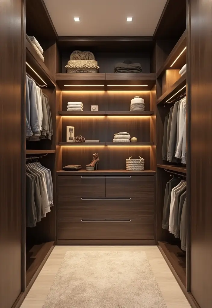 26 Closet Lighting Ideas That Make Organizing Easier 19 26 Closet Lighting Ideas That Make Organizing Easier - 19. Floating Shelves with Integrated Lighting
