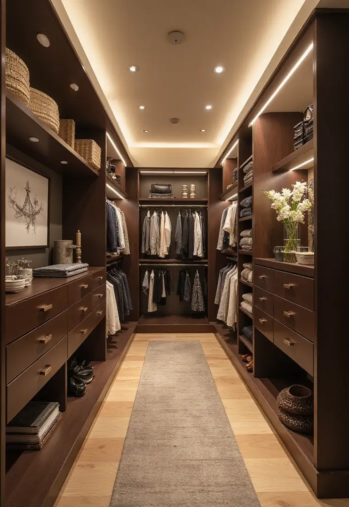 26 Closet Lighting Ideas That Make Organizing Easier 26 26 Closet Lighting Ideas That Make Organizing Easier - 26. Functional and Decorative Lighting Combinations