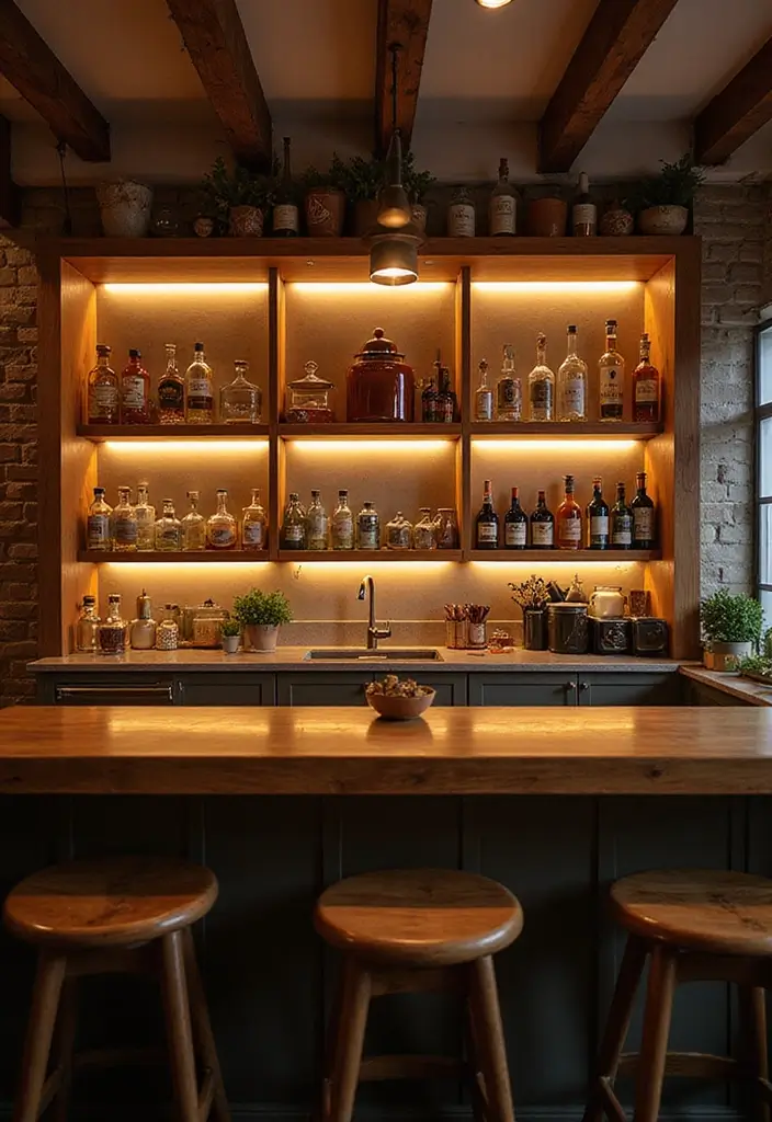 26 Kitchen Bar Lighting Tips for a Chic Entertaining Space 11 26 Kitchen Bar Lighting Tips for a Chic Entertaining Space - 11. Lighted Shelving