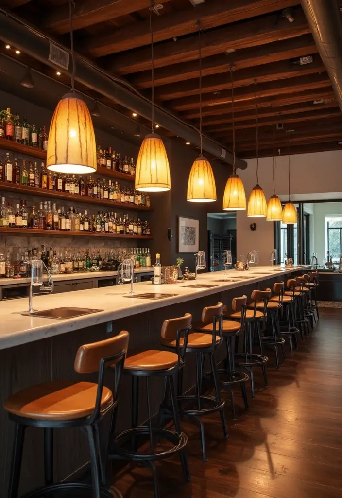 26 Kitchen Bar Lighting Tips for a Chic Entertaining Space 14 26 Kitchen Bar Lighting Tips for a Chic Entertaining Space - 15. Play with Scale