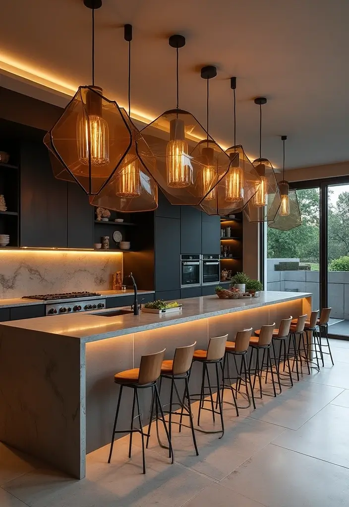 26 Kitchen Bar Lighting Tips for a Chic Entertaining Space 8 26 Kitchen Bar Lighting Tips for a Chic Entertaining Space - 8. Use Statement Chandeliers