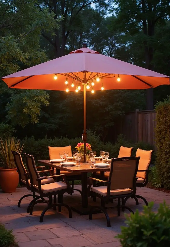 26 Outdoor Solar Lighting Ideas That Save Energy and Shine 17 26 Outdoor Solar Lighting Ideas That Save Energy and Shine - 17. Solar Umbrella Lights for Shade and Shine