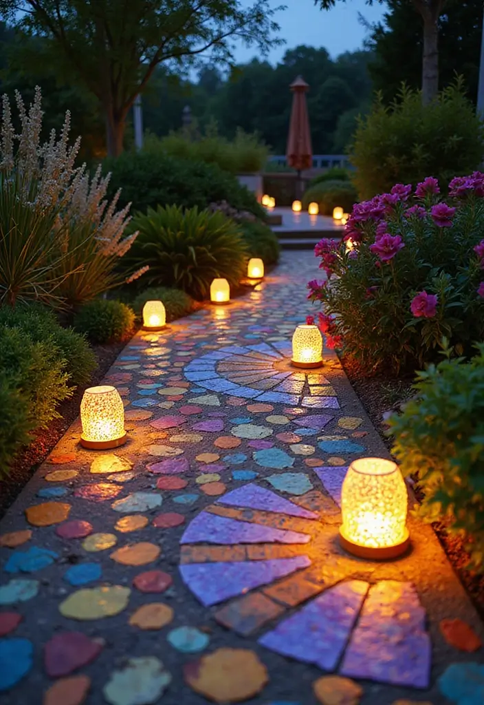 26 Outdoor Solar Lighting Ideas That Save Energy and Shine 19 26 Outdoor Solar Lighting Ideas That Save Energy and Shine - 19. Solar Mosaic Lights for Colorful Charm