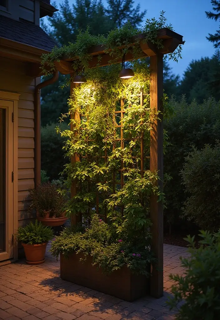 26 Outdoor Solar Lighting Ideas That Save Energy and Shine 25 26 Outdoor Solar Lighting Ideas That Save Energy and Shine - 25. Solar Lighted Trellises for Vertical Gardens