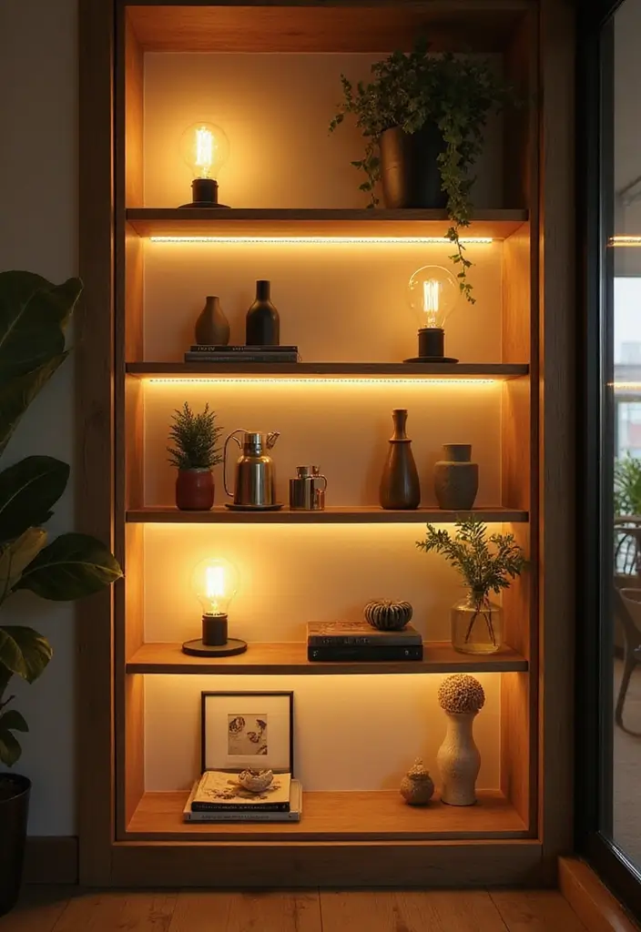 26 Shelf Lighting Ideas That Highlight Every Detail 12 26 Shelf Lighting Ideas That Highlight Every Detail - 12. Smart LED Bulbs