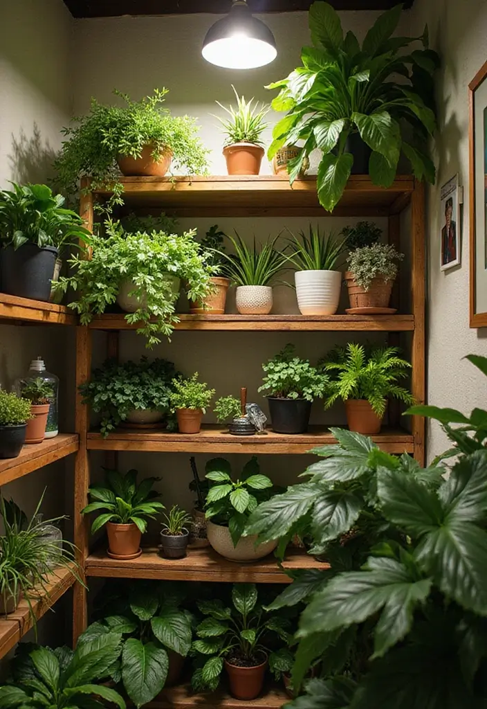 26 Shelf Lighting Ideas That Highlight Every Detail 13 26 Shelf Lighting Ideas That Highlight Every Detail - 13. Plant Shelf Lighting