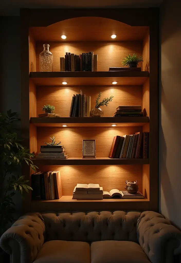 26 Shelf Lighting Ideas That Highlight Every Detail 4 26 Shelf Lighting Ideas That Highlight Every Detail - 4. Rechargeable LED Puck Lights