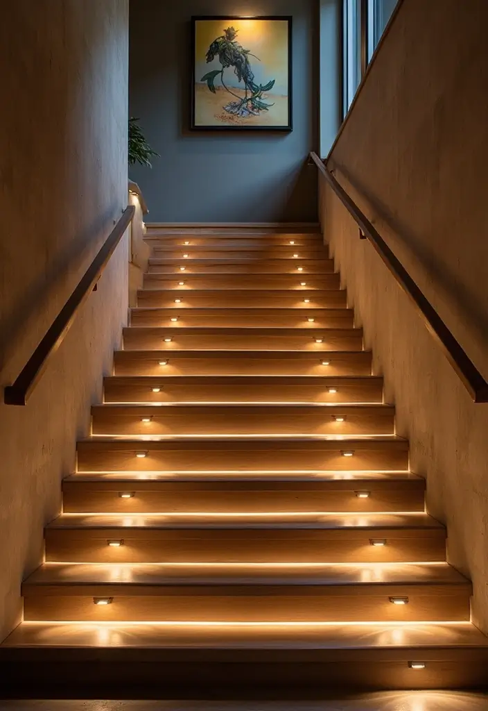 26 Staircase Lighting Designs That Transform Your Hallway Look 12 26 Staircase Lighting Designs That Transform Your Hallway Look - 12. Customizable Track Lighting
