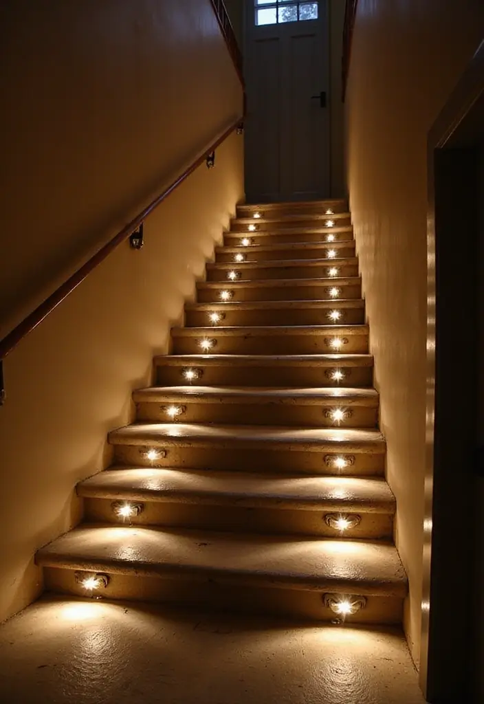 26 Staircase Lighting Designs That Transform Your Hallway Look 13 26 Staircase Lighting Designs That Transform Your Hallway Look - 13. Glass-Covered Stair Lights