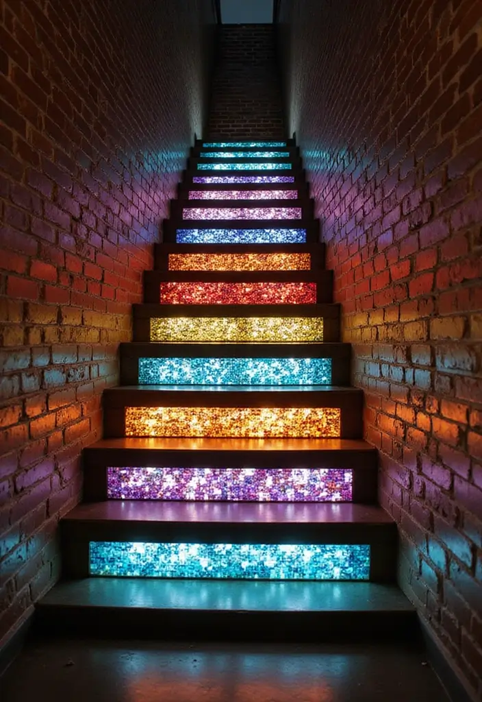 26 Staircase Lighting Designs That Transform Your Hallway Look 23 26 Staircase Lighting Designs That Transform Your Hallway Look - 23. Mosaic Tile Light Boxes
