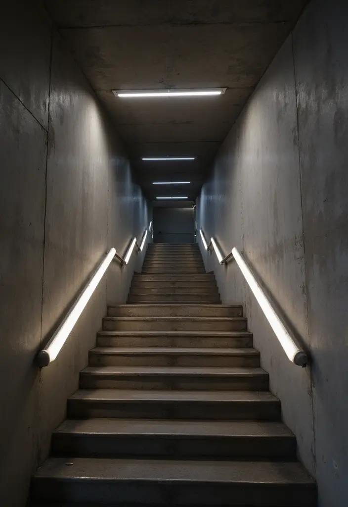 26 Staircase Lighting Designs That Transform Your Hallway Look 24 26 Staircase Lighting Designs That Transform Your Hallway Look - 24. Minimalistic Tube Lights